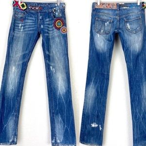 DESIGUAL Embellished Unique Bootcut Jeans (36/S)